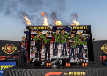 The 2023 Sandown 500 podium.