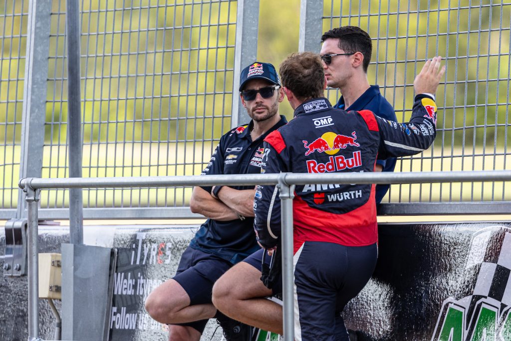 Scott Pye (facing camera) says he is more outspoken now because he is no longer a full-time Supercars driver. Image: InSyde Media