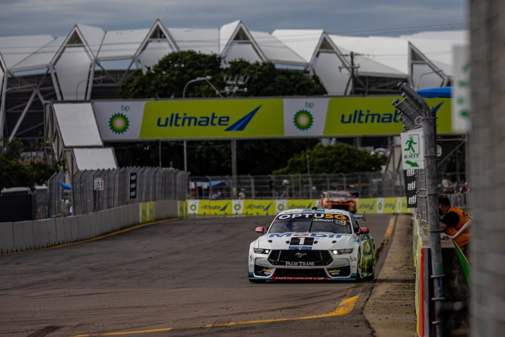 Chaz Mostert drives his Walkinshaw Andretti United For Mustang Supercar at the 2023 NTI Townsville 500 at the Reid Park Street Circuit