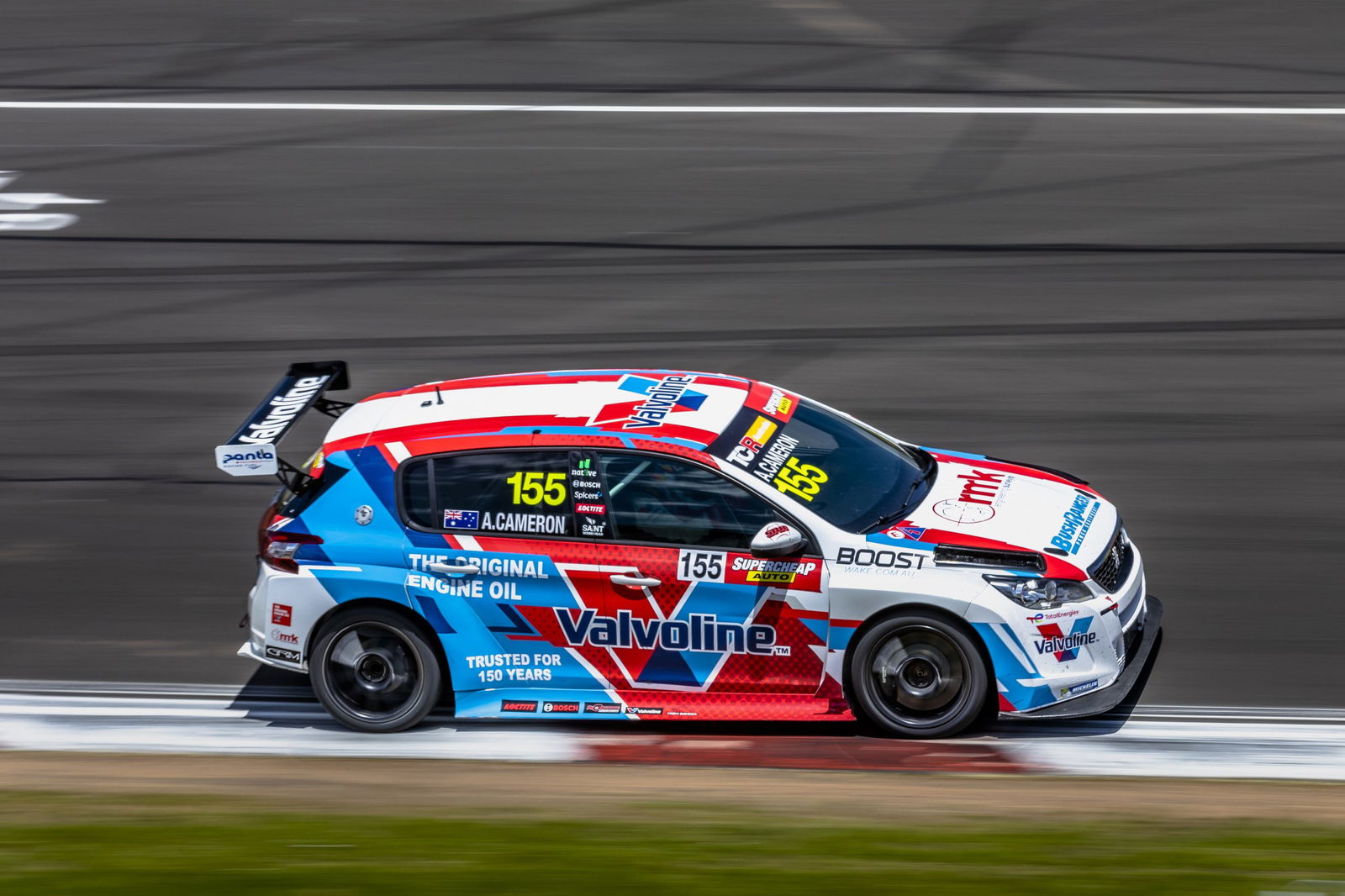 Aaron Cameron races a Peugeot 308 in the TCR Australia Series with Garry Rogers Motorsport. Image: Jack Martin 