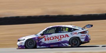 Tony D'Alberto in the Honda Wall Racing Civic won a short Race 1 of Supercheap Auto TCR Australian at Race Tasmania. Image: Motorsport Australia