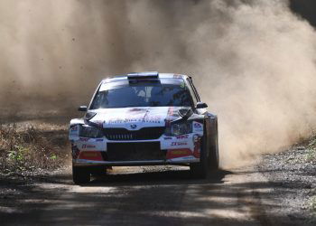 Day 1 of Rally Queensland could not have gone better for Scott Pedder and Glenn Macneall, or for Skoda crews. Image: ARC