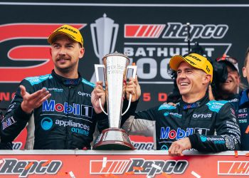 Holdsworth and Mostert celebrate their 2021 Bathurst win