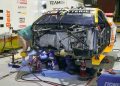 David Reynolds' Camaro during repairs at Bathurst.