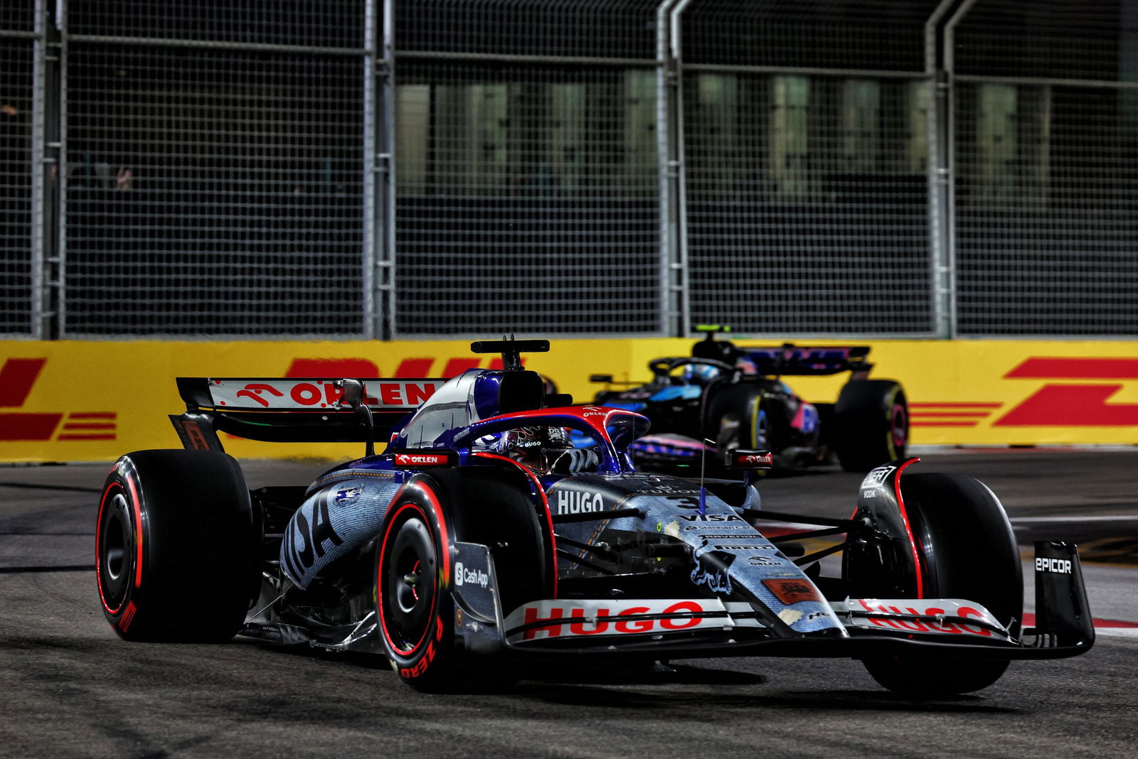 Daniel Ricciardo had a late surprise for his former team after stealing fastest lap. Image: Coates / XPB Images