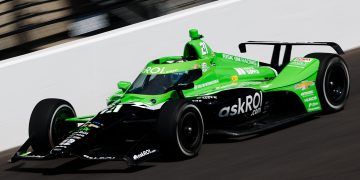 Rinus VeeKay during the 2024 Indianapolis 500. Image: Joe Skibinski