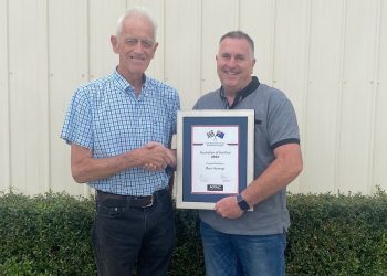 Ron Harrop receives his honour from APAC co-chair Kevin Fitzsimons