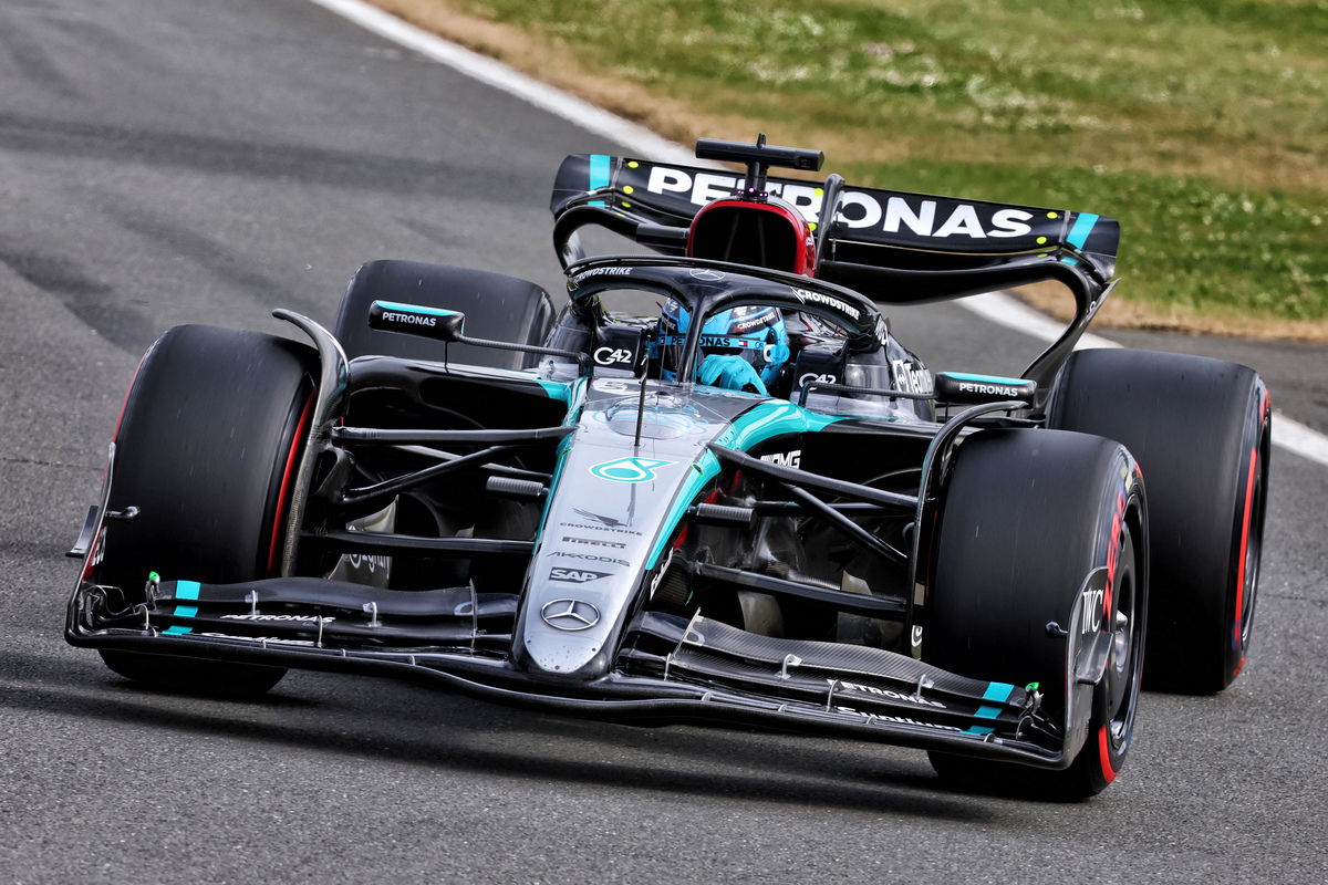 George Russell and Lewis Hamilton have locked out the front row of the grid for the Formula 1 British Grand Prix. Image: Batchelor / XPB Images