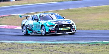 BRT's spare Ford Mustang testing at Queensland Raceway