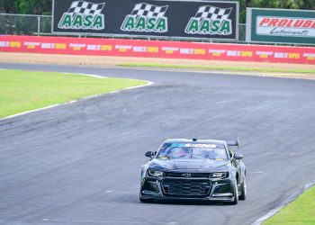 Nick Percat drove the #4 MSR Camaro in Cameron Hill's first rookie test day of 2024. Image: Richard Gresham