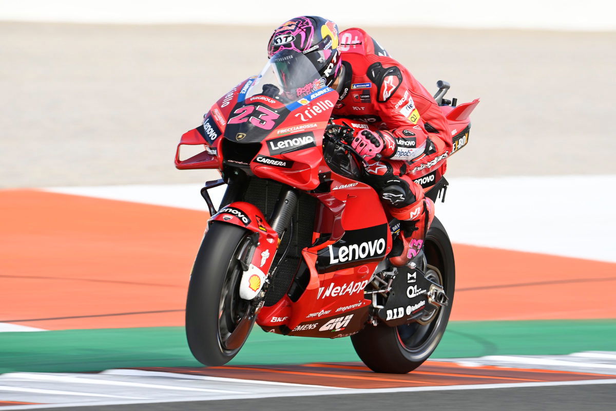 Enea Bastianini tests for the Ducati Team, where he will be team-mate to Francesco Bagnaia in 2023