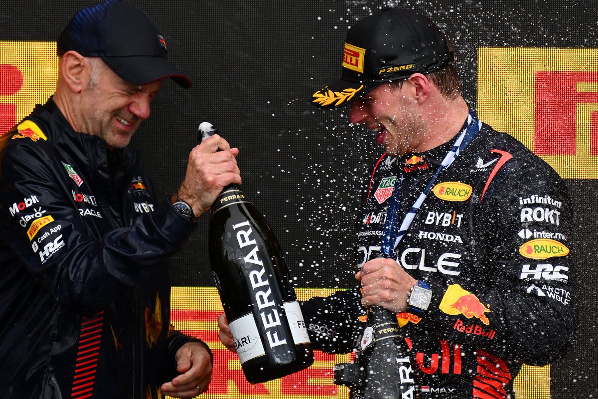 Max Verstappen has admitted that while he would have preferred Adrian Newey to remain with Red Bull Racing, he's not disappointed by his exit. Image: Clive Mason/Getty Images/Red Bull Content Pool
