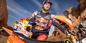 Toby Price from Red Bull KTM Factory Racing for Dakar 2024 in Merzougha , Morocco on October 09, 2023