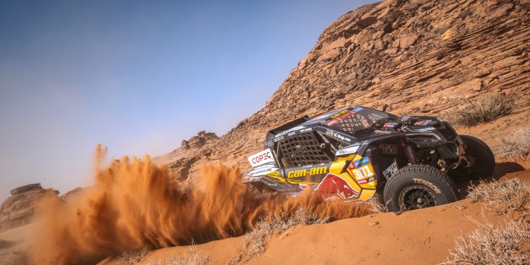 Francisco Chaleco Lopez (CHL) and Juan Pablo Latrach Vinagre (CHL) of Red Bull Can-Am Factory Racing race during stage 01 of Rally Dakar 2024 from Al Ula to Al Henakiyah, Saudi Arabia on January 06, 2024 // Marcelo Maragni / Red Bull Content Pool // SI202401060018 // Usage for editorial use only //