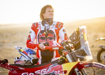 Daniel Sanders (AUS) of Red Bull Gas Gas Factory Racing is seen at the start line of stage 03 of Rally Dakar 2024 from Al Duwadimi to Al Salamiya, Saudi Arabia on January 08, 2024 // Marcelo Maragni / Red Bull Content Pool // SI202401080357 // Usage for editorial use only //