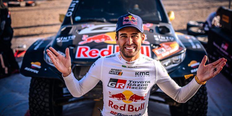 Lucas Moraes (BRA) of team Toyota Gazoo Racing is seen after stage 03 of Rally Dakar 2024 from Al Duwadimi to Al Salamiya, Saudi Arabia on January 08, 2024 // Marcelo Maragni / Red Bull Content Pool // SI202401080531 // Usage for editorial use only //