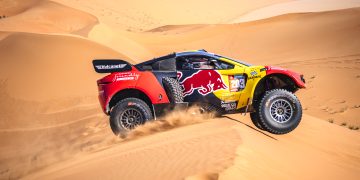 Sebastien Loeb (FRA) and Fabian Lurquin (BEL) of Bahrain Raid Xtreme race during stage 06 of Rally Dakar 2024 in Shubaytah, Saudi Arabia on January 11, 2024. // Marcelo Maragni / Red Bull Content Pool // SI202401110495 // Usage for editorial use only //