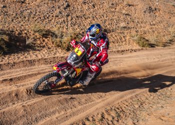 Daniel Sanders (AUS) of Red Bull Gas Gas Factory Racing races during stage 08 of Rally Dakar 2024 from Hail to Al Ula, Saudi Arabia on January 16, 2024 // Marcelo Maragni / Red Bull Content Pool // SI202401160710 // Usage for editorial use only //