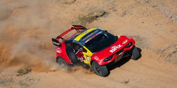 Sébastien Loeb and Fabian Lurquin on their Prodrive BRX Hunter T1+ of the Bahrain Raid Xtreme during the Stage 9 of the Dakar 2024 on January 16, 2024 between Hail and Al Ula, Saudi Arabia // Florent Gooden / DPPI / Red Bull Content Pool // SI202401160973 // Usage for editorial use only //