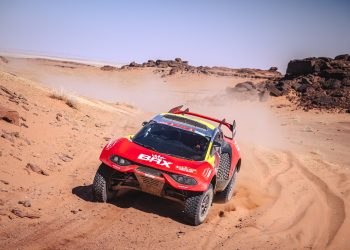 Sebastien Loeb (FRA) and Fabian Lurquin (BEL) of Bahrain Raid Xtreme race during stage 09 of Rally Dakar 2024 in Al Ula, Saudi Arabia on January 17, 2024 // Marcelo Maragni / Red Bull Content Pool // SI202401170309 // Usage for editorial use only //