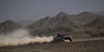 Carlos Sainz (ESP) and Lucas Cruz (ESP) of Team Audi Sport race during stage 10 of Rally Dakar 2024 from from Al Ula to Yambu, Saudi Arabia on January 18, 2024 // Marcelo Maragni / Red Bull Content Pool // SI202401180065 // Usage for editorial use only //