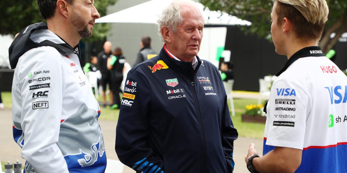 Helmut Marko is keen to get Liam Lawson on the F1 grid this season. Image: Peter Fox/Getty Images/Red Bull Content Pool