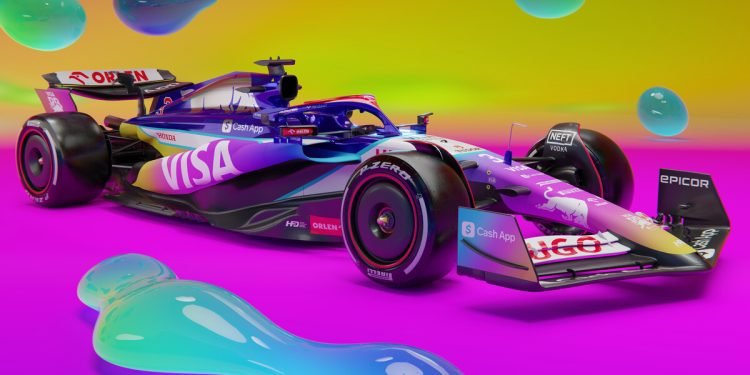 Daniel Ricciardo and Yuki Tsunoda will have a bold new design on their cars this weekend. Image: Red Bull Content Pool