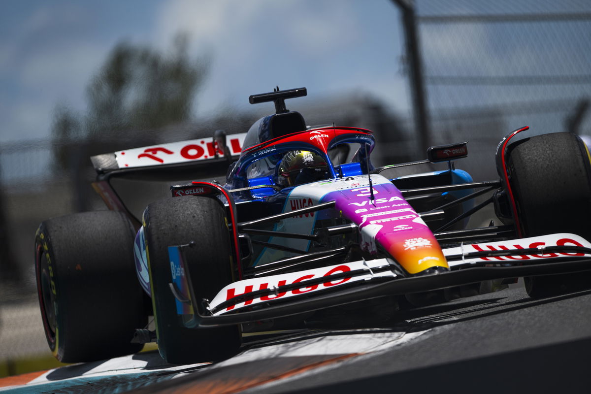 Daniel Ricciardo will start the Miami GP Sprint from fourth after a 'wild' qualifying session. Image: Rudy Carezzevoli/Getty Images/Red Bull Content Pool