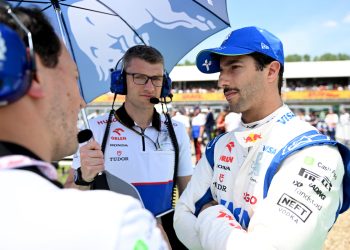 IMOLA, ITALY - MAY 19: Daniel Ricciardo of Australia and Visa Cash App RB prepares to drive on the grid during the F1 Grand Prix of Emilia-Romagna at Autodromo Enzo e Dino Ferrari Circuit on May 19, 2024 in Imola, Italy. (Photo by Rudy Carezzevoli/Getty Images) // Getty Images / Red Bull Content Pool // SI202405190569 // Usage for editorial use only //