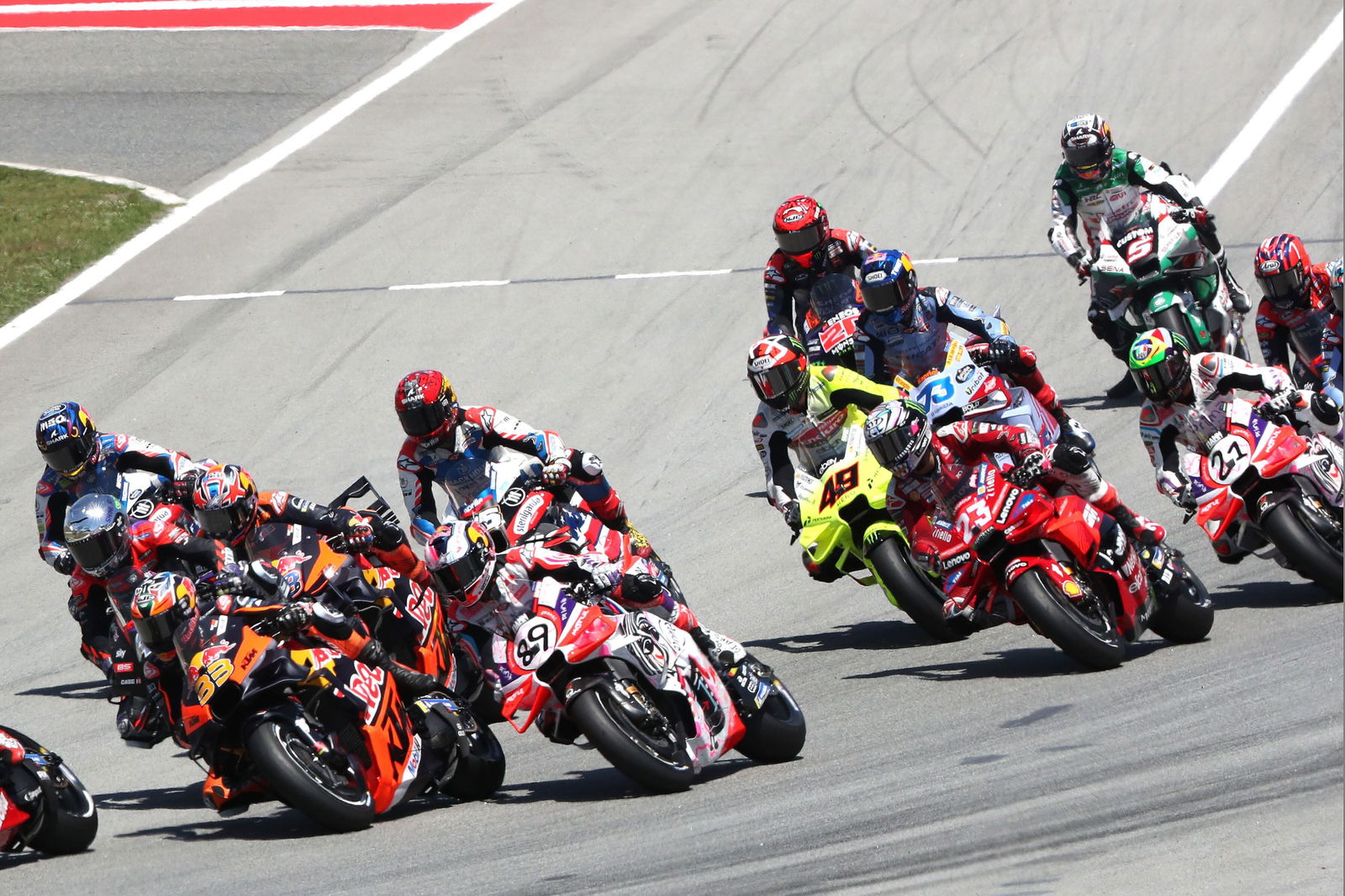 MotoGP bikes at Circuit de Barcelona-Catalunya