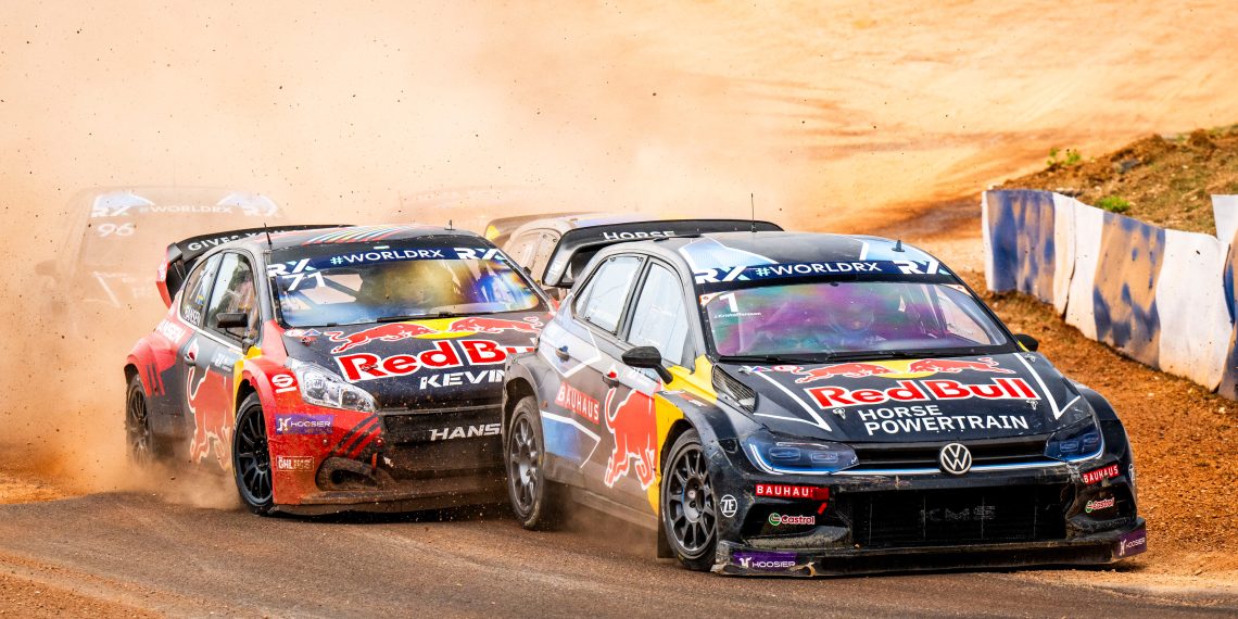 Johan Kristoffersson comeptes during the FIA World Rallycross Championship in Hungary. Image: Red Bull Content Pool