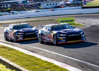 The Triple Eight Camaros on track. Image: Supplied