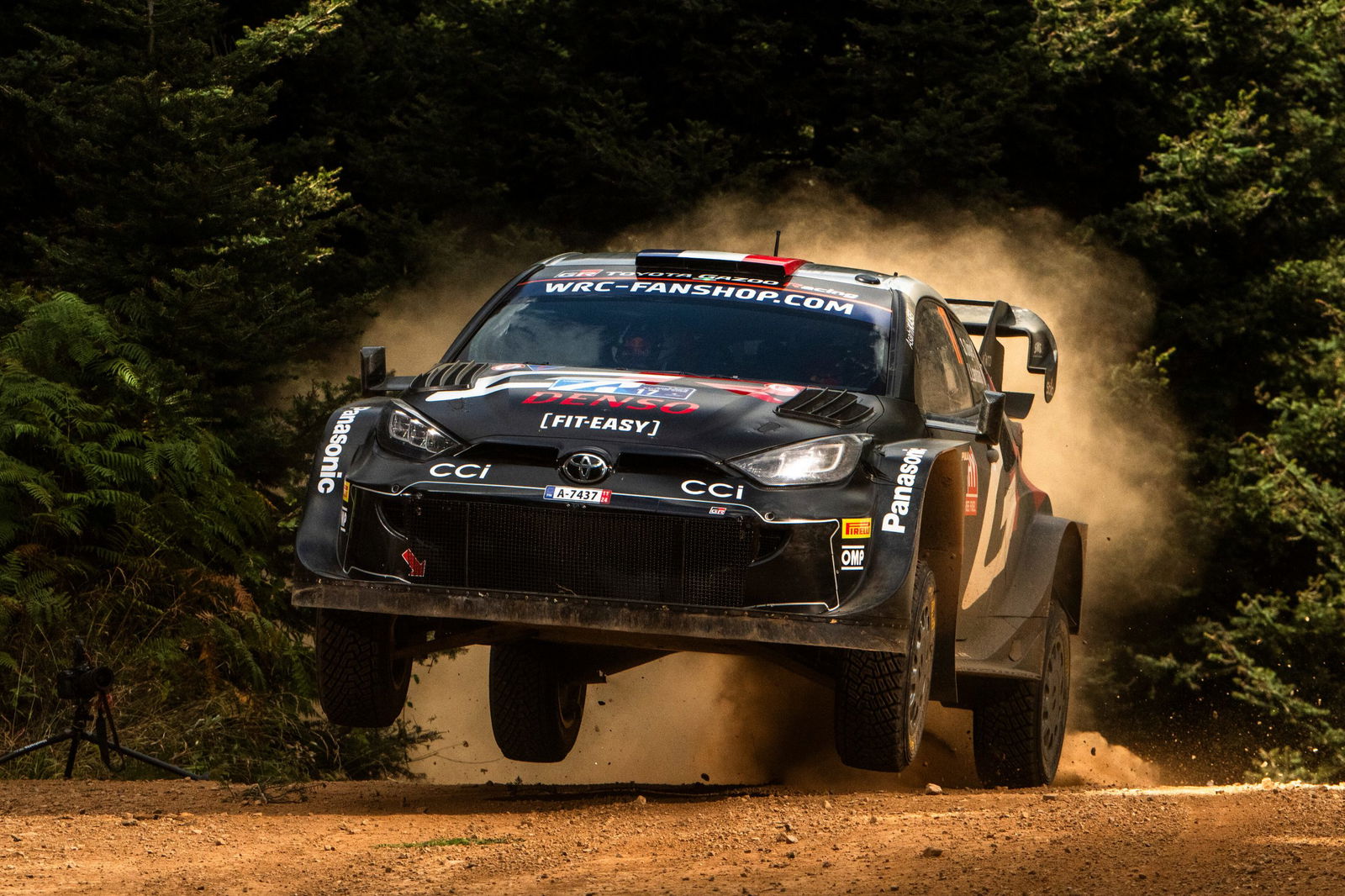 Sebastien Ogier of team Toyota Gazoo World Rally Team are seen on performing during the World Rally Championship in Greece. 