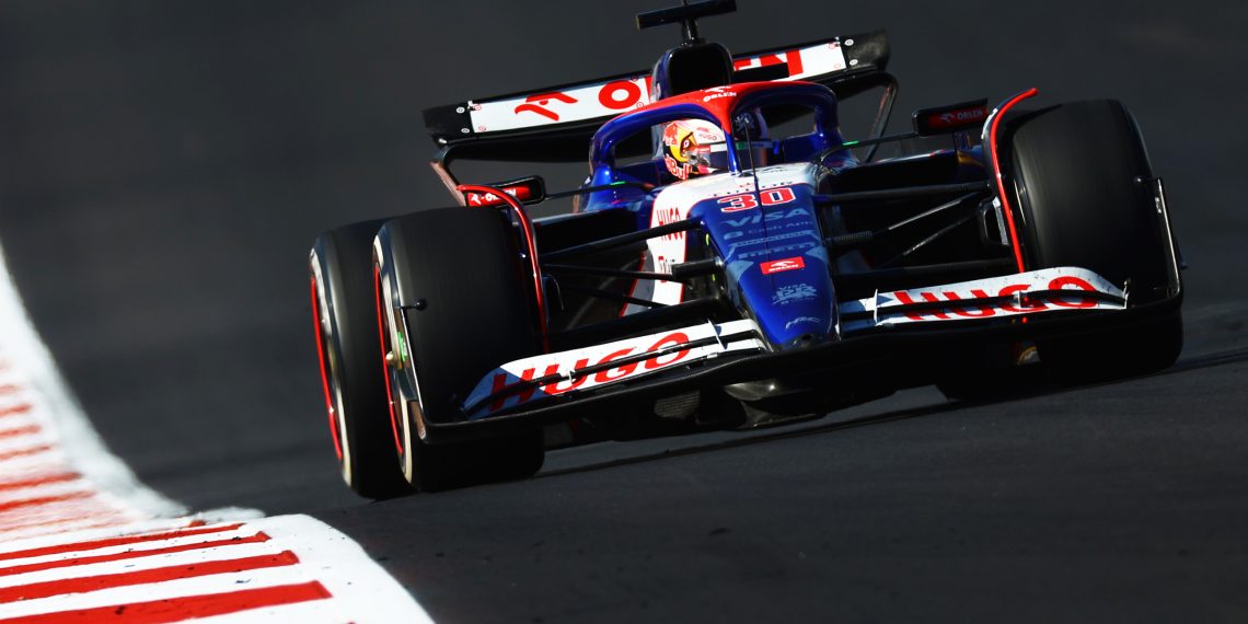 Liam Lawson of New Zealand driving the #40 RB VCARB 01 during the United States Grand Prix at Circuit of The Americas.