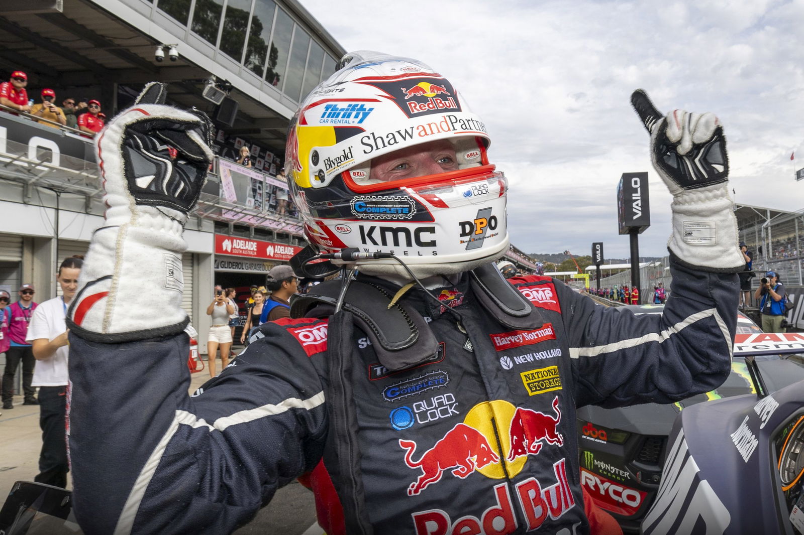 Will Brown celebrates winning the 2024 Adelaide 500. Image: Mark Horsburgh/Red Bull Content Pool