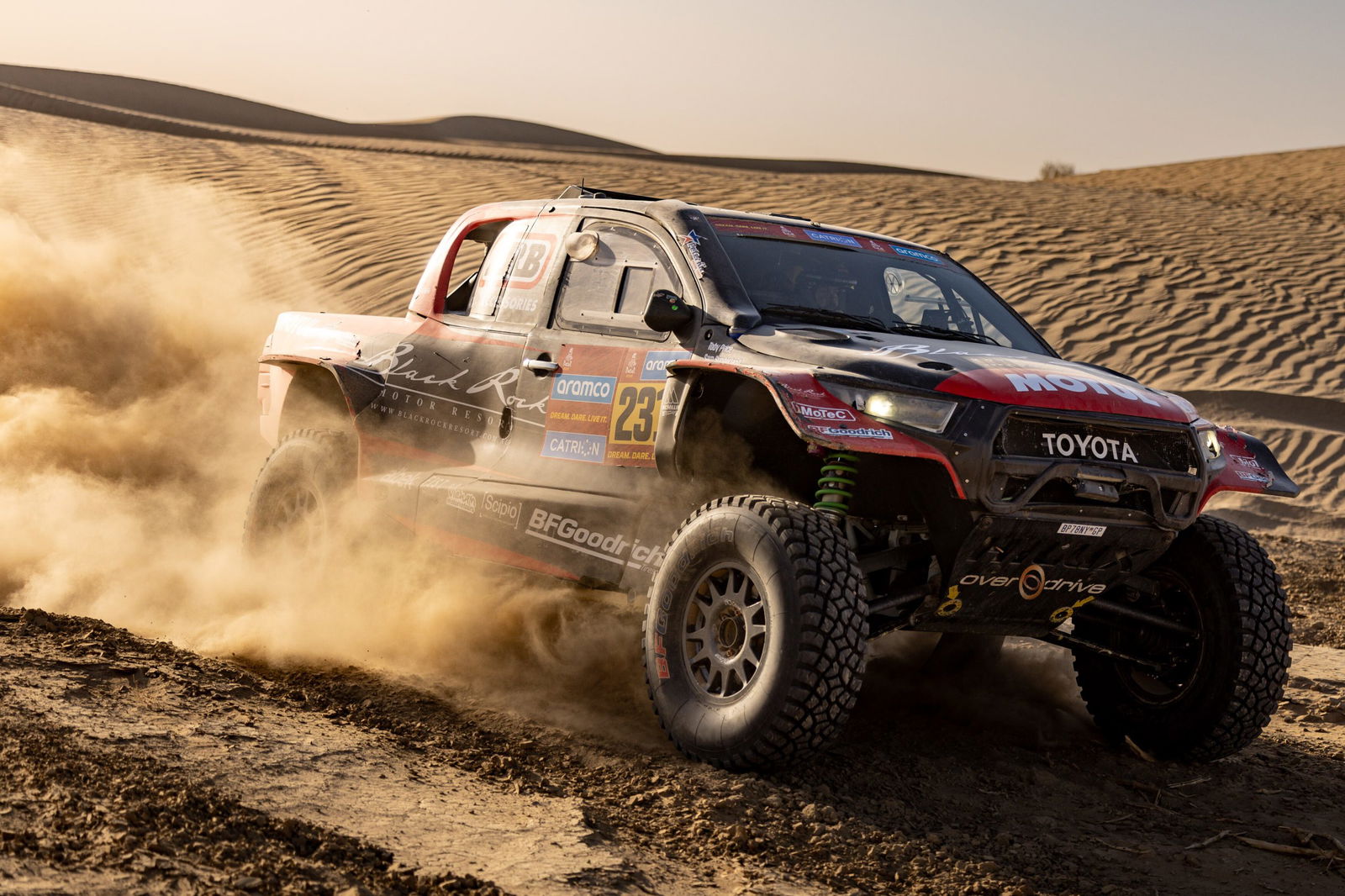 Toby Price and Sam Sunderland for Overdrive Racing on Stage 2 of Rally Dakar 2025. 