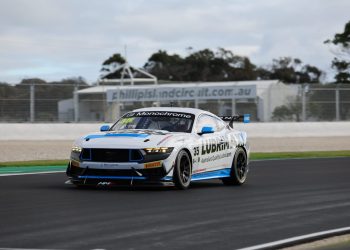 George Miedecke and Rylan Gray combined to claim victory in the opening Monochrome GT4 Australia race of the year. Image: Supplied