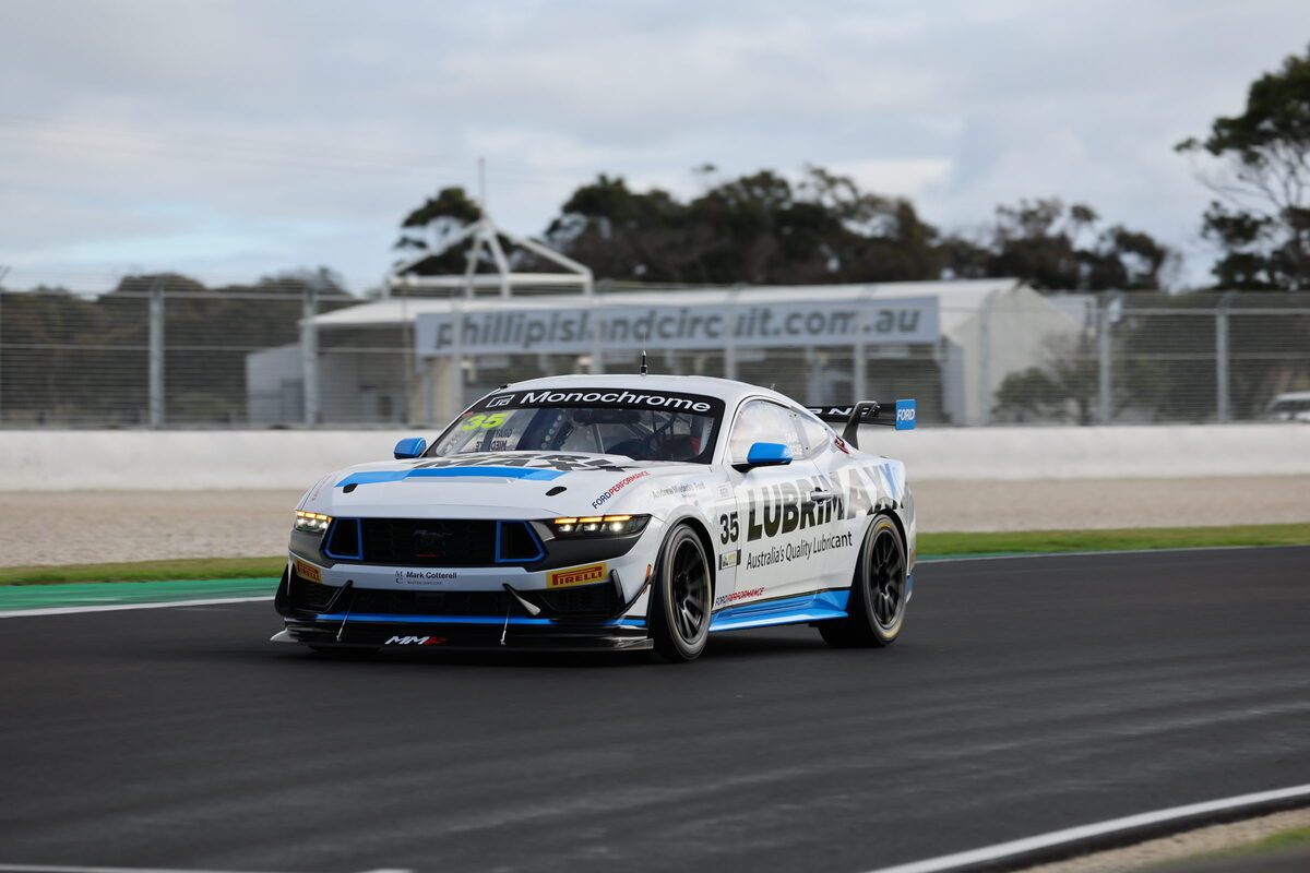 George Miedecke and Rylan Gray combined to claim victory in the opening Monochrome GT4 Australia race of the year. Image: Supplied