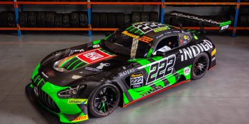 The #222 Scott Taylor Motorsport Mercedes-AMG GT3 to be raced in the 2025 Bathurst 12 Hour.