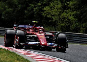 Carlos Sainz showed strong single lap pace to end opening practice for the Hungarian Grand Prix fastest. Image: Charniaux / XPB Images