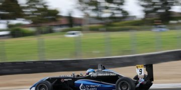 Myles Bromley turn is first round pole position in Formula Open to a race win at Sandown Raceway. Image: MA