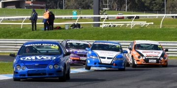 Brad Vaughan took a Falcon to victory in the 2023 Saloon Car Nationals at Sandown.. Image: Phil Wisewould