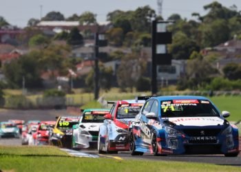 Ben Bargwanna and his Peugeot capped off the Sandown with the TCR round victory. Image: MA