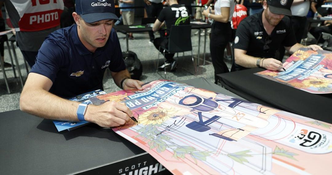 Scott McLaughlin during an IndyCar signing session. Image: Supplied