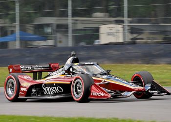 Scott McLaughlin finished third at Mid-Ohio on the same weekend IndyCar rolled out its hybrid system. Image: Paul Hurley