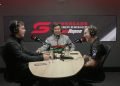 Ryan Wood, Thomas Randle and David Reynolds during filming of the new Supercars podcast. Image: Supplied