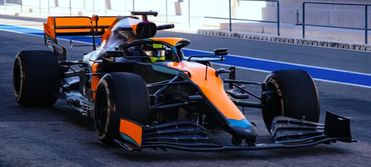 Mick Schumacher was behind the wheel of the 2021 race-winning McLaren in Portugal