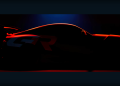 The silhouette of the Toyota GR Supra.