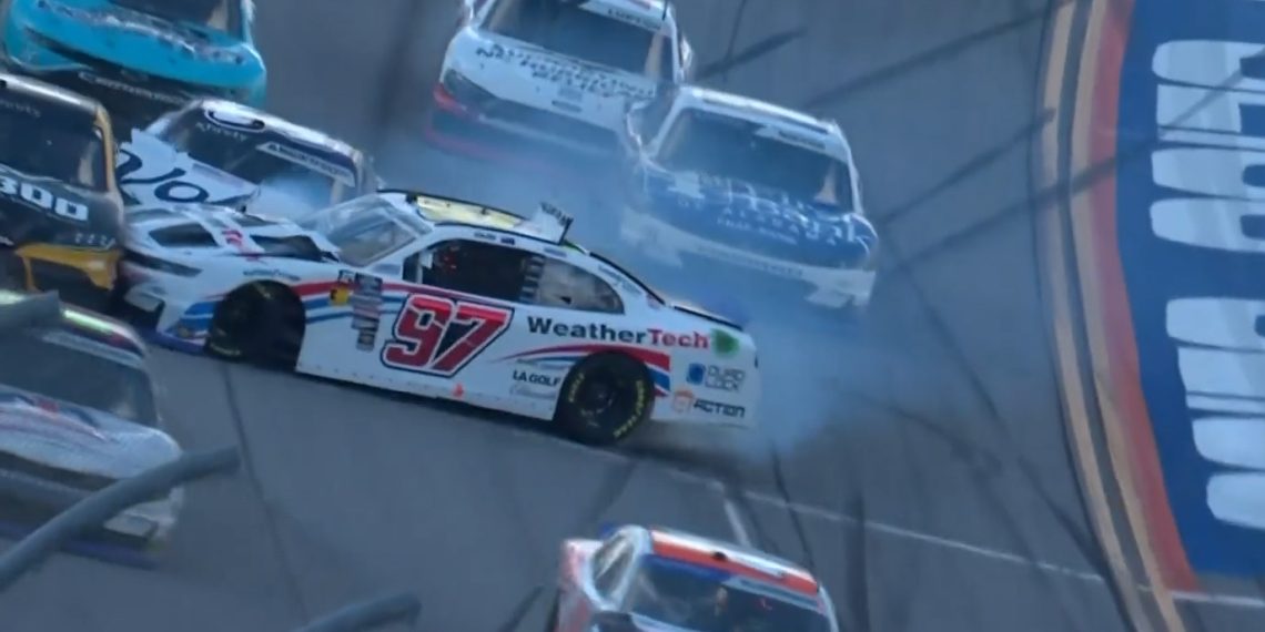 Shane van Gisbergen crashes at Talladega Superspeedway. Image: Fox Sports