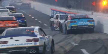 Shane van Gisbergen and Ryan Sieg parked up at Martinsville Speedway.